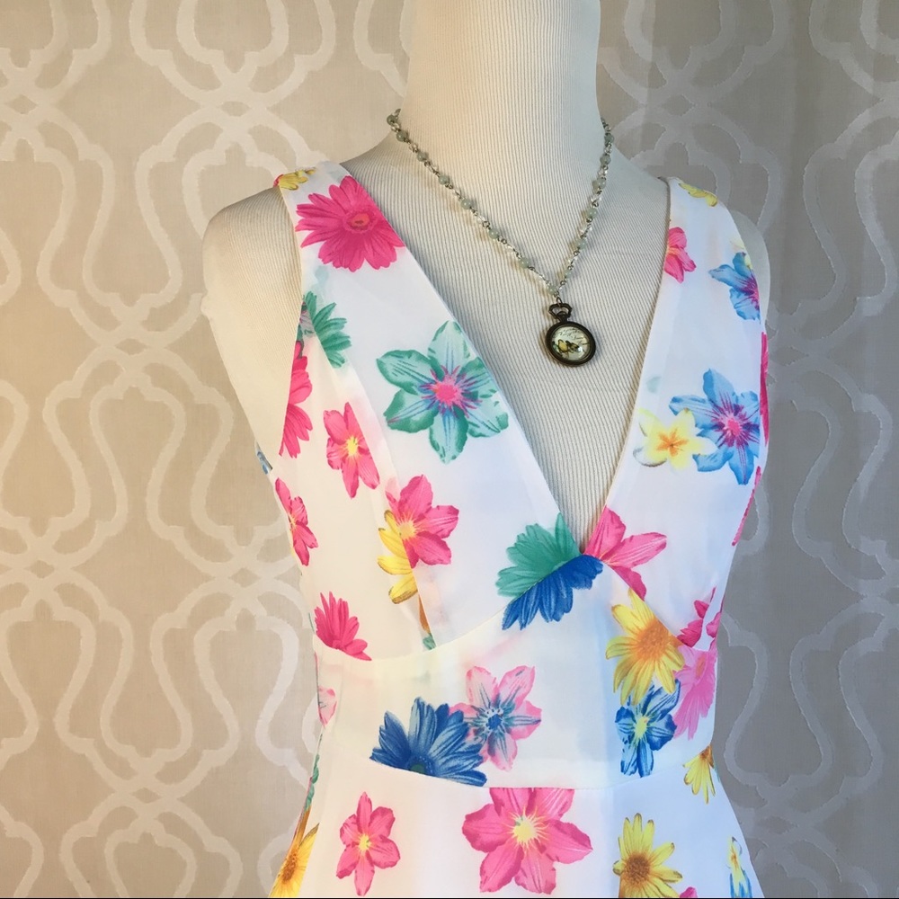 *LAST ONE* Spring Floral Chiffon Dress - Picture 2 of 7